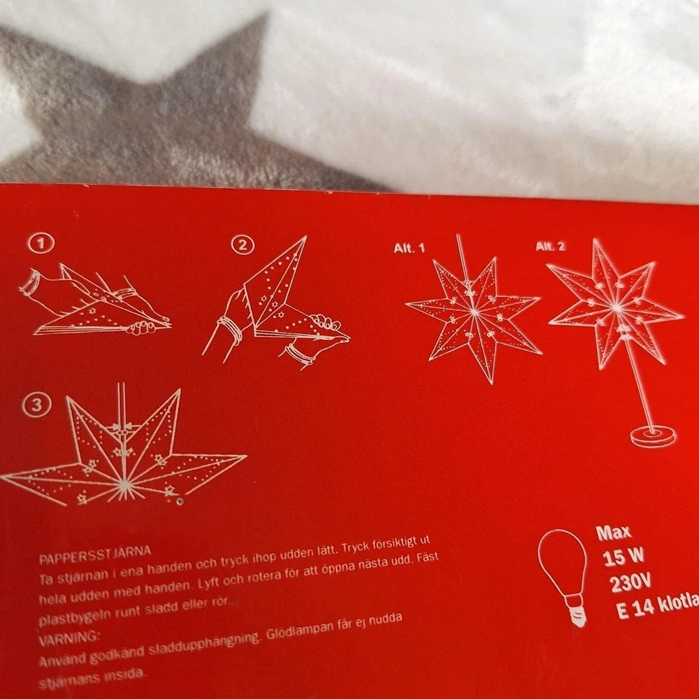 IBL Sweden Christmas Lighting Red Paper Star Adventsstjarna 15 W Sealed